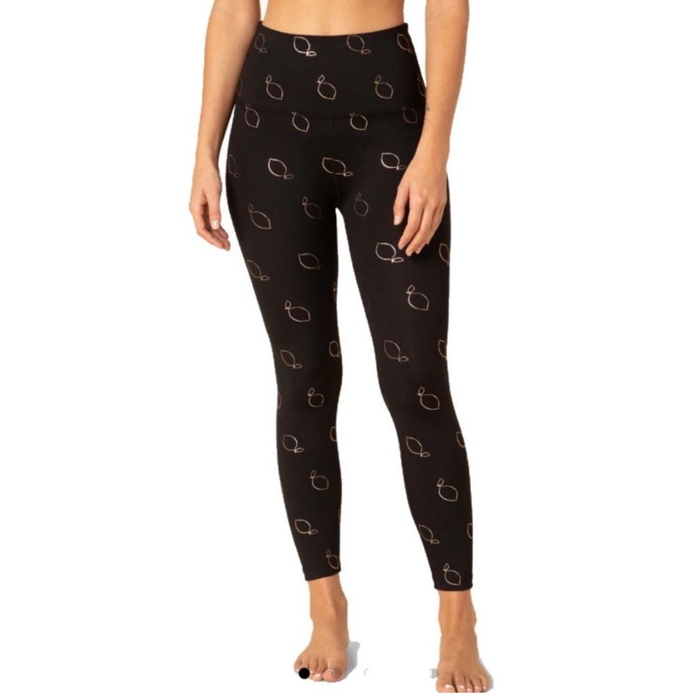 Beyond Yoga Lemon Sparkle High Waisted Legging - M - Black/Rosegold